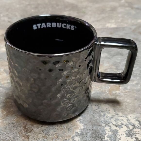 2019 Starbucks 12oz Cup Mug CERAMIC Coffee Tea Hot Cocoa Hammered Gunmetal - Picture 11 of 11